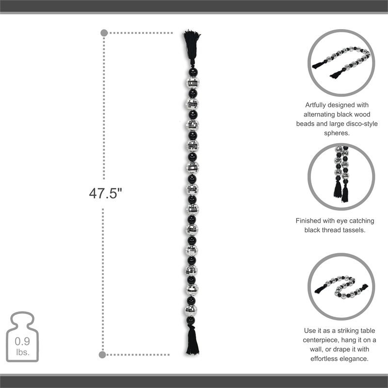 Luminis Disco Ball Themed Beaded Garland