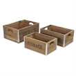 Eika Set of 3 Metal Accented Wooden Storage Crates