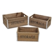 Eika Set of 3 Metal Accented Wooden Storage Crates