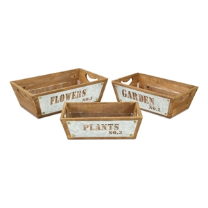 Persim Set of 3 Tapered Wood Crates