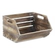 Thero Slatted Wooden Stackable Storage Crate - Brown