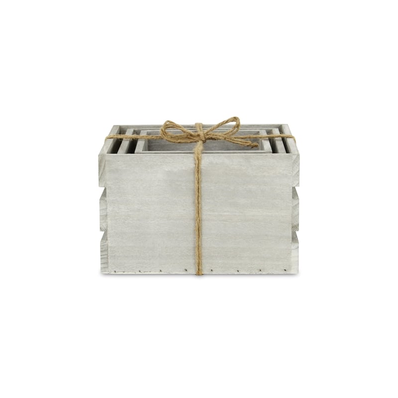 Rustic Farmstead Dark Gray Wooden Crate Set