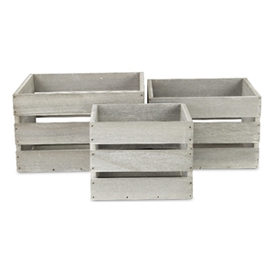 Rustic Farmstead Dark Gray Wooden Crate Set