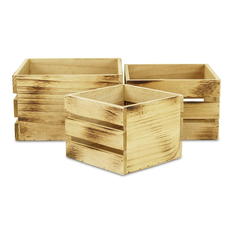 Rustic Farmstead Aged Wooden Crate Set