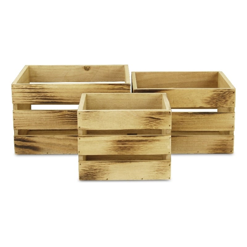 Rustic Farmstead Aged Wooden Crate Set