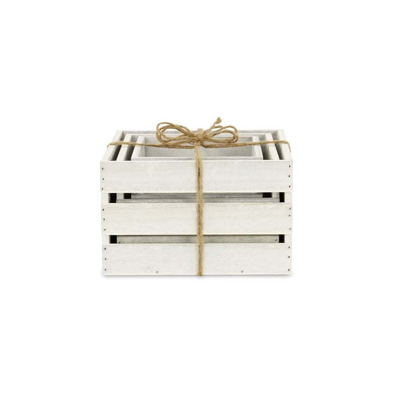 Rustic Farmstead Light Gray Wooden Crate Set