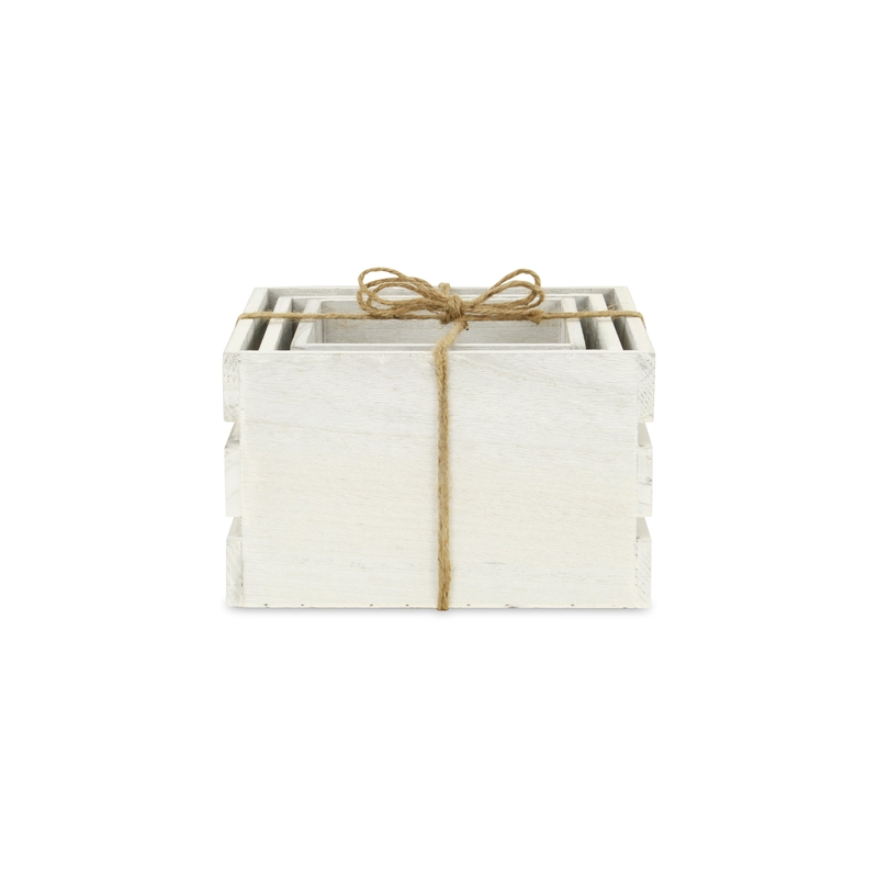 Rustic Farmstead Light Gray Wooden Crate Set