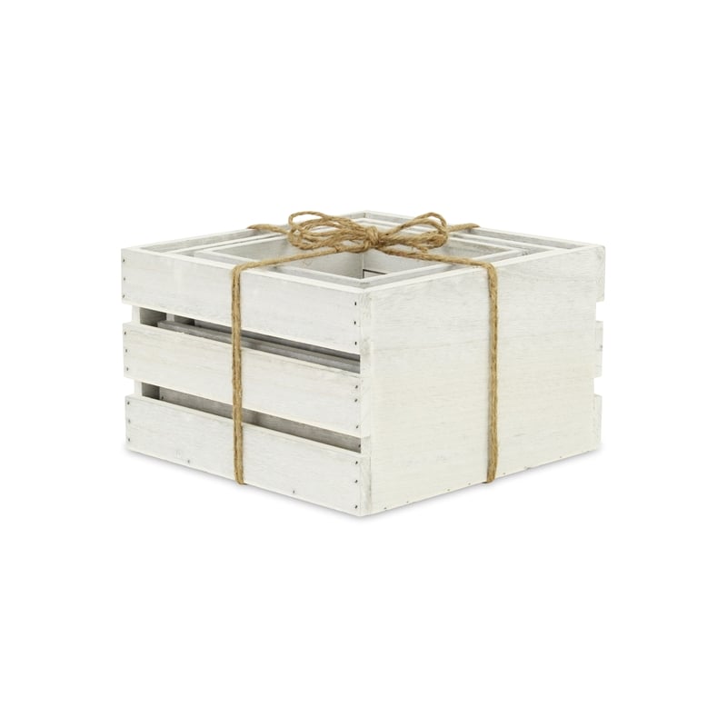Rustic Farmstead Light Gray Wooden Crate Set