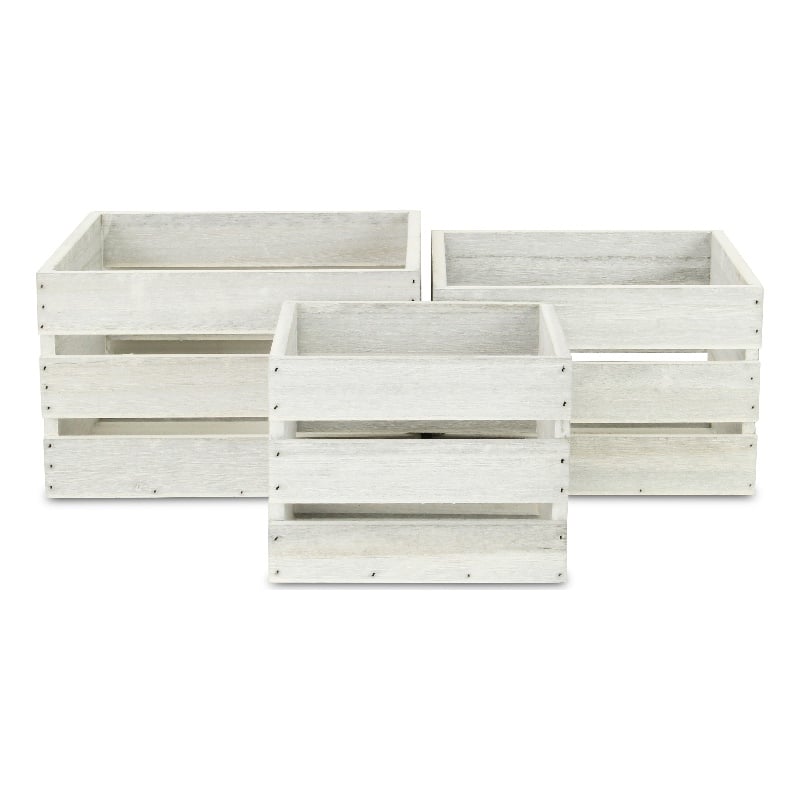 Rustic Farmstead Light Gray Wooden Crate Set