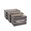 Isolde Set of 3 Wood Crates - Farmers Market