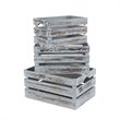 Isolde Set of 3 Wooden Crates - Gray Wash