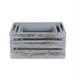 Isolde Set of 3 Wooden Crates - Gray Wash