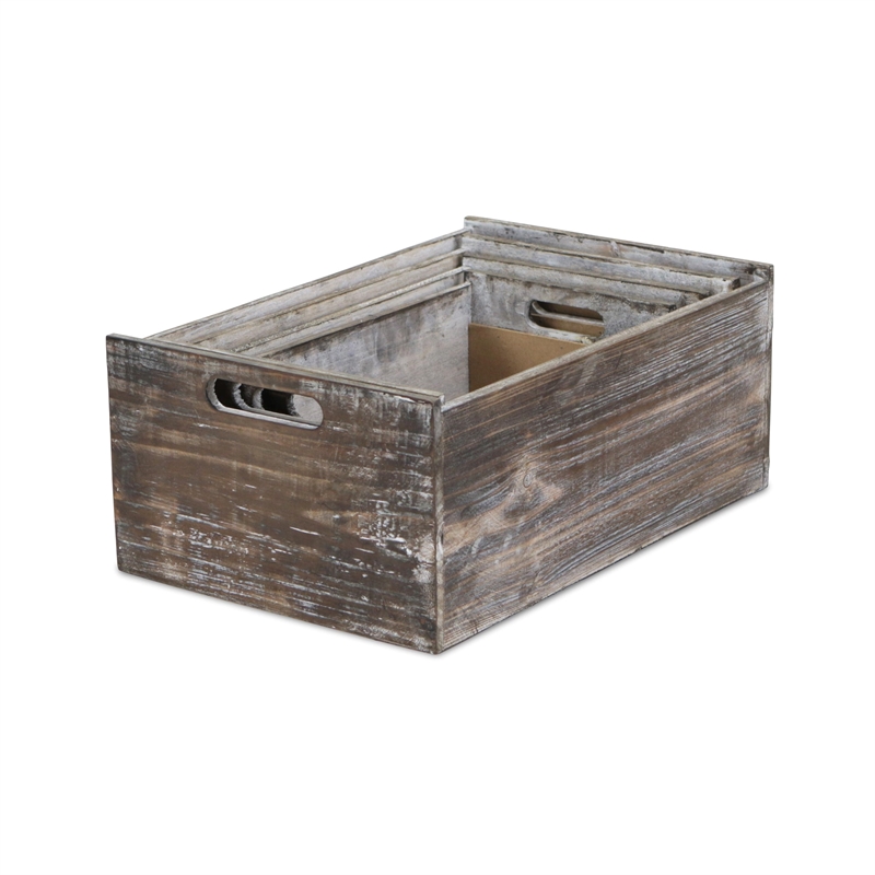 Cyprian Set of 4 Wood Crates with Chalkboard