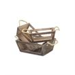 Irona Set of 3 Tapered Wood and Wire Crates - Brown