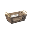Irona Set of 3 Tapered Wood and Wire Crates - Brown