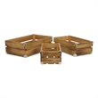 Rustic Farmstead Dark Brown Studded Rectangular Wood Crate Set