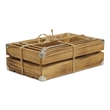 Rustic Farmstead Dark Brown Studded Rectangular Wood Crate Set