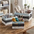 Feliciana Set of 3 Rectangular Wood Slat Crates - Multicolor