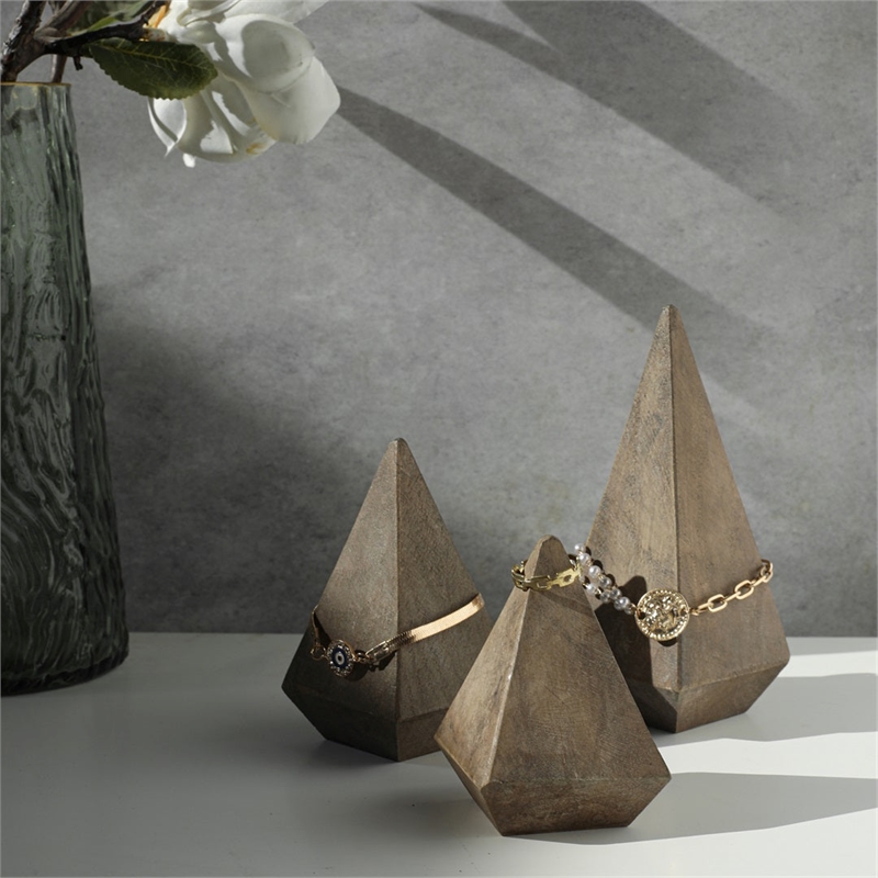 Palison Wooden Pyramid Design Ring Holder - Small