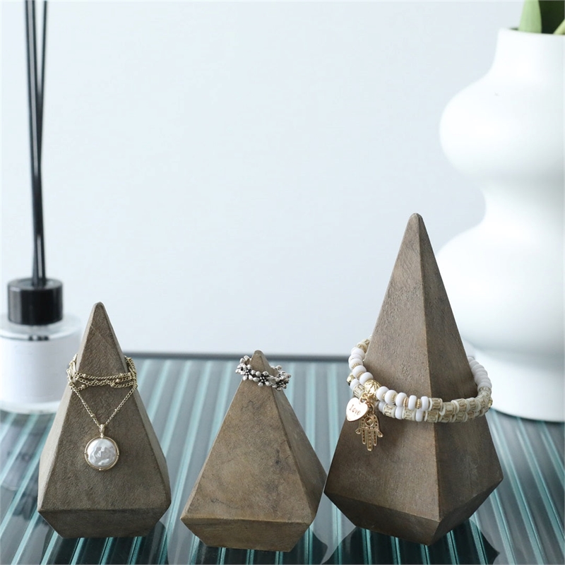 Palison Wooden Pyramid Design Ring Holder - Small