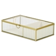 Verena 9.75 inch Glass Jewelry Box with Two Padded Compartments - Gold