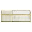 Verena 9.75 inch Glass Jewelry Box with Two Padded Compartments - Gold