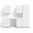 Klovo 6-Piece 8 ft. Home Office Studio Set in White