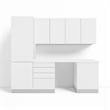 Klovo 6-Piece 8 ft. Workshop Storage & Tool Bench Set in White