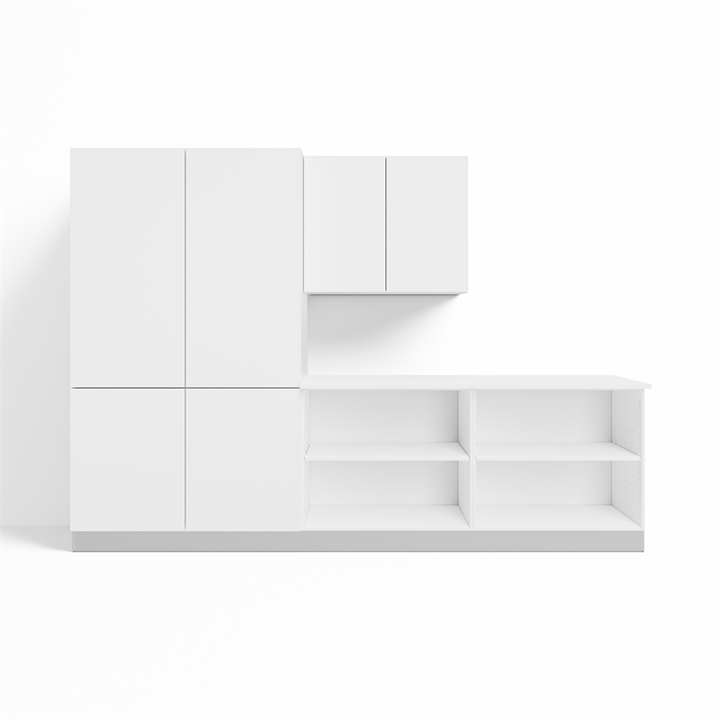 Klovo 6-Piece 10 ft. Mudroom Storage Set w/Dual Lockers in White