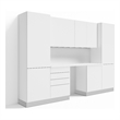 Klovo 7-Piece 10 ft. Home Office & Craft Studio Set in White