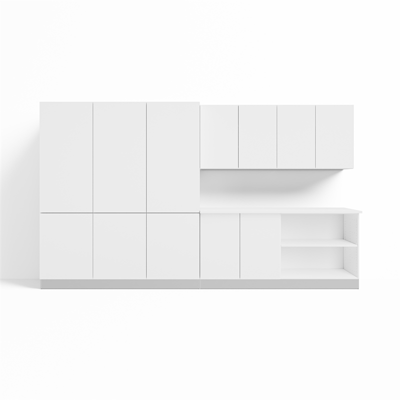 Klovo 8-Piece 12 ft. Mudroom Entryway Storage Set w/ Triple Lockers in White