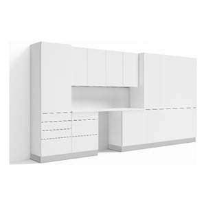 Klovo 9-Piece 14 ft. Garage Command Center Set in White
