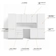 Klovo 8-Piece 16 ft. Locker Wall Storage Set in White