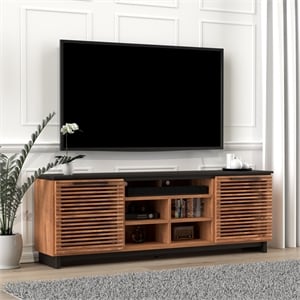 Bridgevine Home Graceland 85&quot Modern Media TV Stand in Dark Cherry Wood