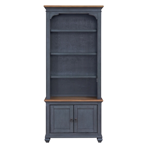 Bridgevine Home Americana 84&quot Farmhouse Bookcase with Storage Doors in Blue