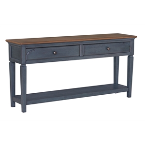 Bridgevine Home Americana 60&quot Farmhouse Entryway Table with Drawers in Blue