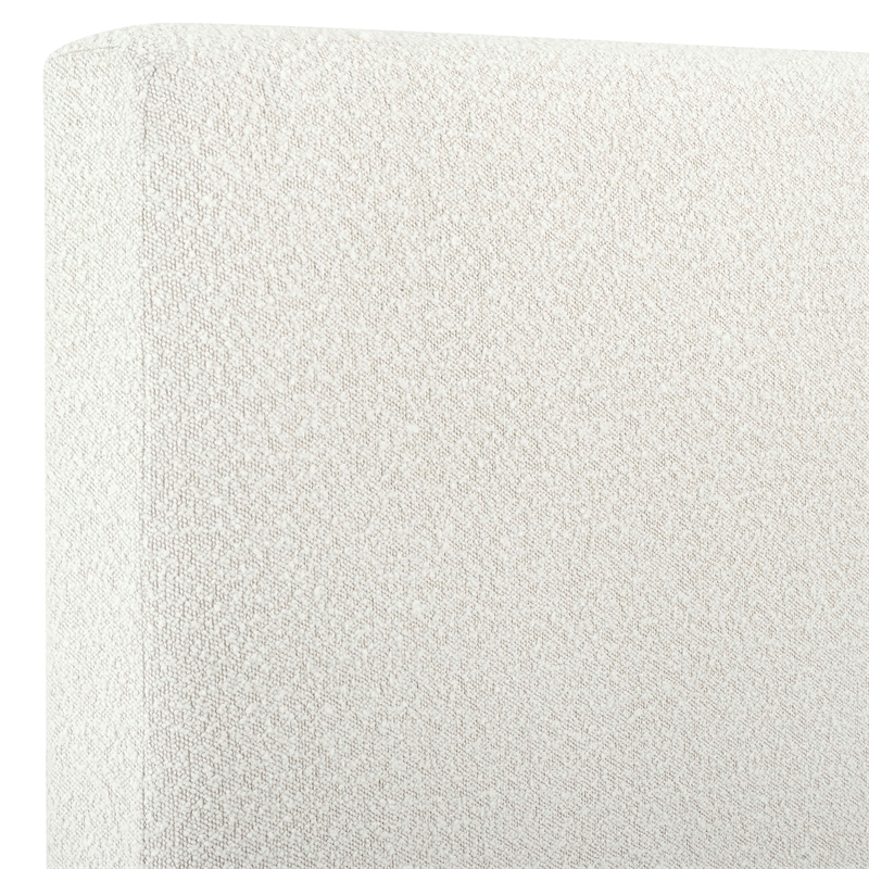Bridgevine Home King Size Boucle Upholstered Platform Bed in White
