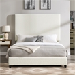 Bridgevine Home Queen Size Boucle Upholstered Platform Bed in White