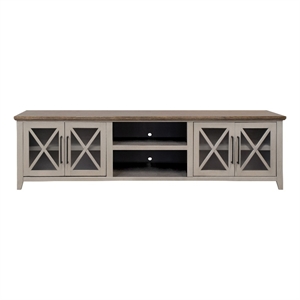 Bridgevine Home Ithaca 96&quot TV Stand with Sandstone and Bourbon Finish