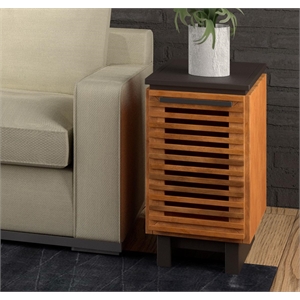 Bridgevine Home Graceland 13&quot Two-Tone Wood Chair Side Table in Black and Brown