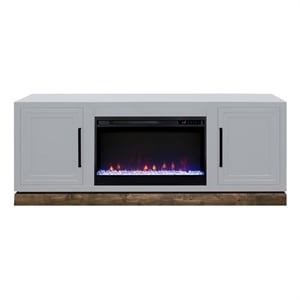 Bridgevine Home Nora 64&quot Fireplace TV Stand with Painted Finish in White