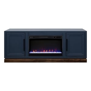 Bridgevine Home Nora 64&quot Fireplace TV Stand with Painted Finish in Blue