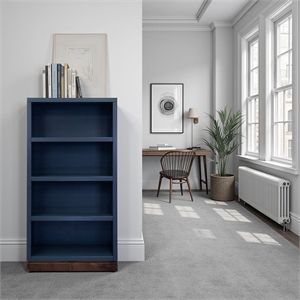 Bridgevine Home Nora 60&quot Bookcase with Painted Finish in Blue