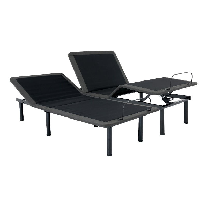 Bridgevine Home King Size Flex Adjustable Bed Frame w Voice Controls in Black