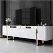 ASIR Hanah Home Yildiz TV Stand in White and Gold