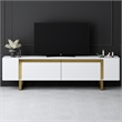 ASIR Hanah Home Yildiz TV Stand in White and Gold