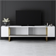 ASIR Hanah Home Yildiz TV Stand in White and Gold