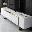 ASIR Hanah Home Yildiz TV Stand in White and Gold