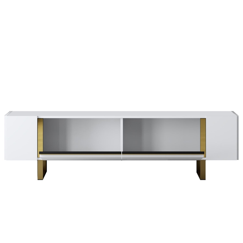 ASIR Hanah Home Yildiz TV Stand in White and Gold