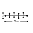 ASIR Wallity Rod Metal Wall Hook in Black